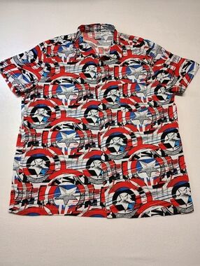 Marvel Captain America Men's Button Down Shirt Size L